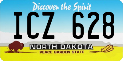 ND license plate ICZ628