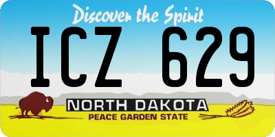 ND license plate ICZ629