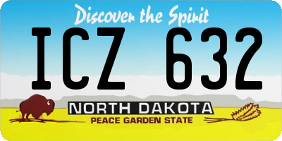 ND license plate ICZ632