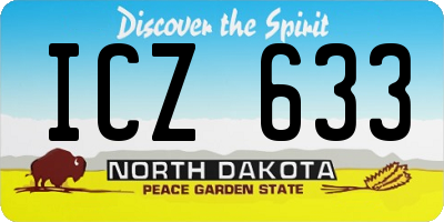 ND license plate ICZ633