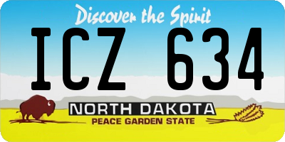 ND license plate ICZ634