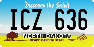 ND license plate ICZ636