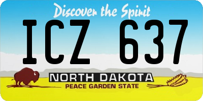 ND license plate ICZ637