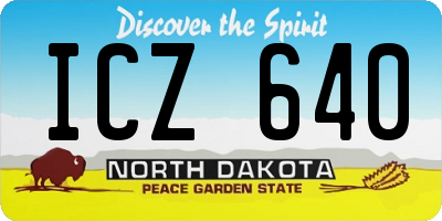 ND license plate ICZ640