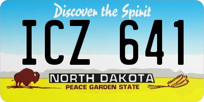 ND license plate ICZ641