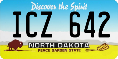 ND license plate ICZ642