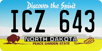 ND license plate ICZ643