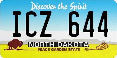 ND license plate ICZ644