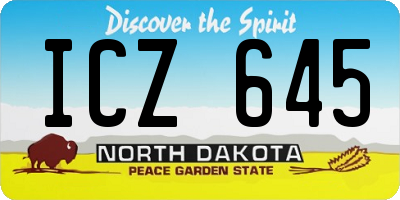 ND license plate ICZ645