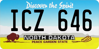 ND license plate ICZ646