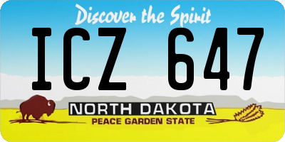ND license plate ICZ647