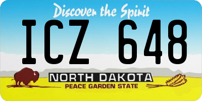 ND license plate ICZ648