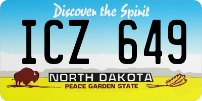 ND license plate ICZ649