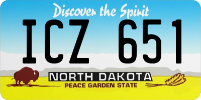 ND license plate ICZ651