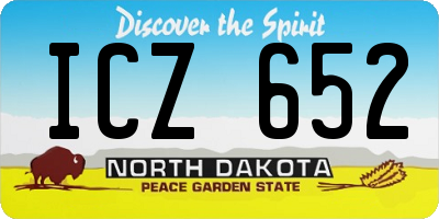 ND license plate ICZ652