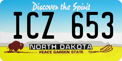ND license plate ICZ653