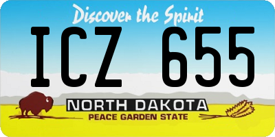 ND license plate ICZ655