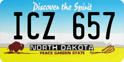 ND license plate ICZ657