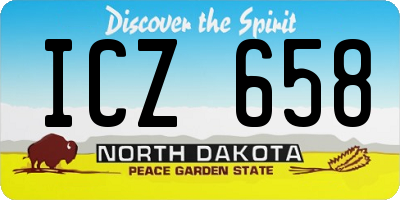ND license plate ICZ658