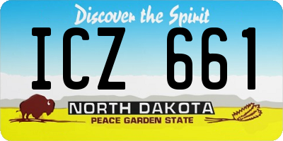 ND license plate ICZ661