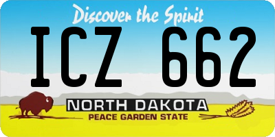 ND license plate ICZ662