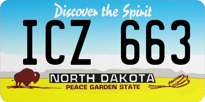 ND license plate ICZ663