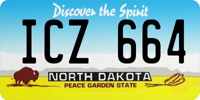 ND license plate ICZ664