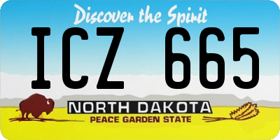 ND license plate ICZ665