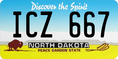 ND license plate ICZ667