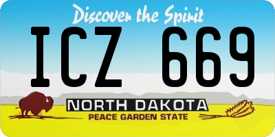 ND license plate ICZ669