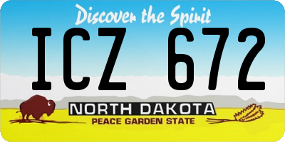ND license plate ICZ672