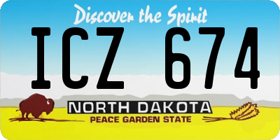 ND license plate ICZ674