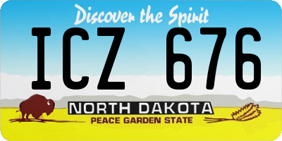ND license plate ICZ676
