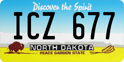 ND license plate ICZ677