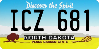 ND license plate ICZ681