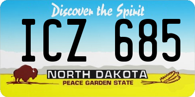 ND license plate ICZ685