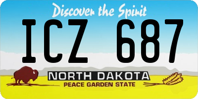 ND license plate ICZ687