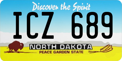 ND license plate ICZ689