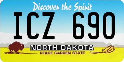 ND license plate ICZ690