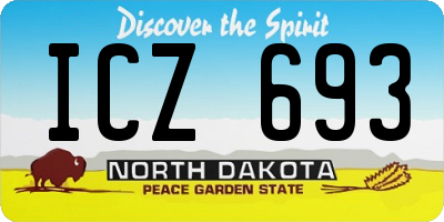 ND license plate ICZ693