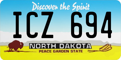 ND license plate ICZ694