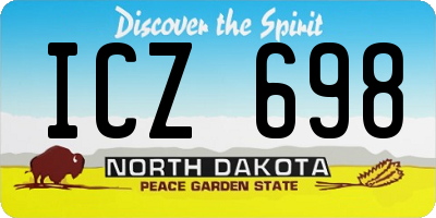 ND license plate ICZ698