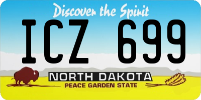 ND license plate ICZ699