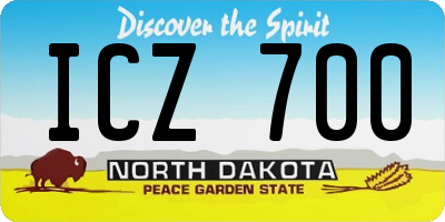 ND license plate ICZ700