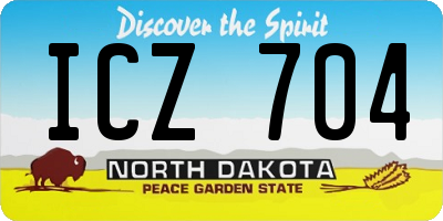 ND license plate ICZ704
