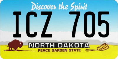 ND license plate ICZ705
