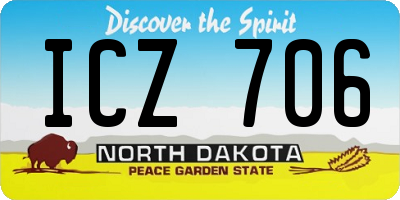 ND license plate ICZ706