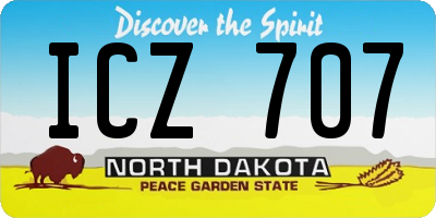 ND license plate ICZ707