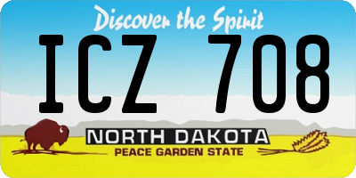 ND license plate ICZ708