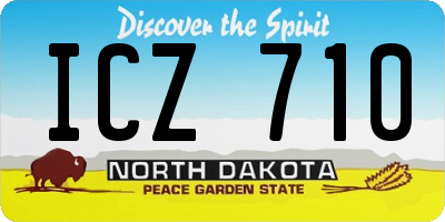 ND license plate ICZ710